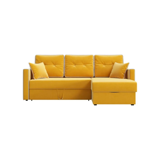 Угловой диван-кровать Квест, еврокнижка, 142х194 см, Желтый, рогожка