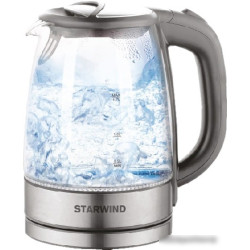 Чайник электрический Starwind SKG2315 1.7л. 2200Вт серый/серебристый (корпус: стекло)