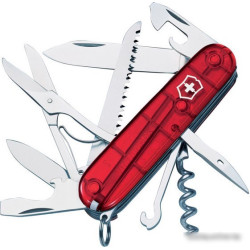 Нож перочинный Victorinox Huntsman (1.3713.T) 91мм 15функций красный полупрозначный карт.коробка