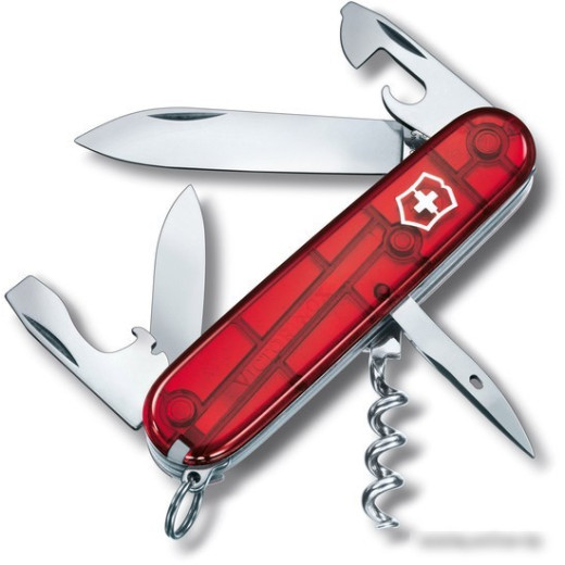 Нож перочинный Victorinox Spartan (1.3603.T) 91мм 12функций красный полупрозначный карт.коробка