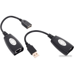 Удлинитель USB 2.0 A-->LAN VCOM по витой паре до 45м <CU824>