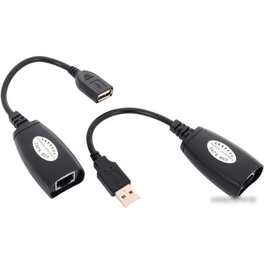 Удлинитель USB 2.0 A-->LAN VCOM по витой паре до 45м <CU824>