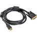 Кабель DVI Buro HDMI19 (m)/DVI-D(m) 1.8м феррит.кольца Позолоченные контакты