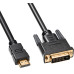 Кабель DVI Buro HDMI19 (m)/DVI-D(m) 1.8м феррит.кольца Позолоченные контакты