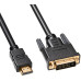 Кабель Buro HDMI-19M-DVI-D-3m 24M/19M 3м позолоченные контакты ферритовые кольца