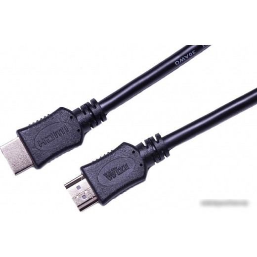 Кабель HDMI [C-HM-HM-5M] Wize, 5 м, v.2.0, 19M/19M, позол.разъемы, экран, черный, пакет