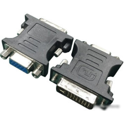 Переходник DVI-VGA Cablexpert A-DVI-VGA-BK, 29M/15F, черный, пакет