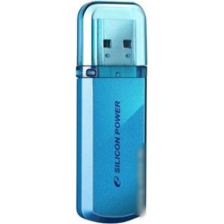 Память SiliconPower  Helios 101  32GB, USB2.0 Flash Drive, голубой (металл.корпус)