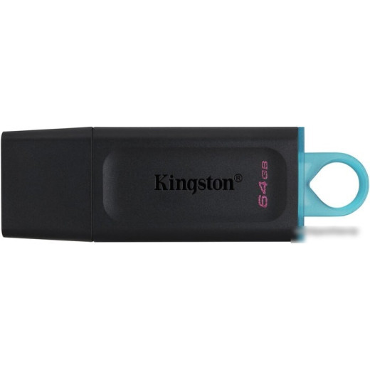 Флеш Диск Kingston 64Gb DataTraveler Exodia DTX/64GB USB3.1 черный/голубой