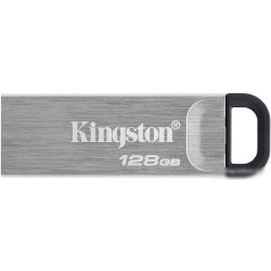Флеш Диск Kingston 128Gb DataTraveler Kyson DTKN/128GB USB3.1 серебристый/черный