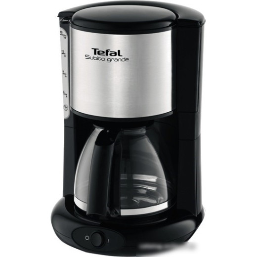 Кофеварка капельная Tefal CM361838 1000Вт серебристый/черный