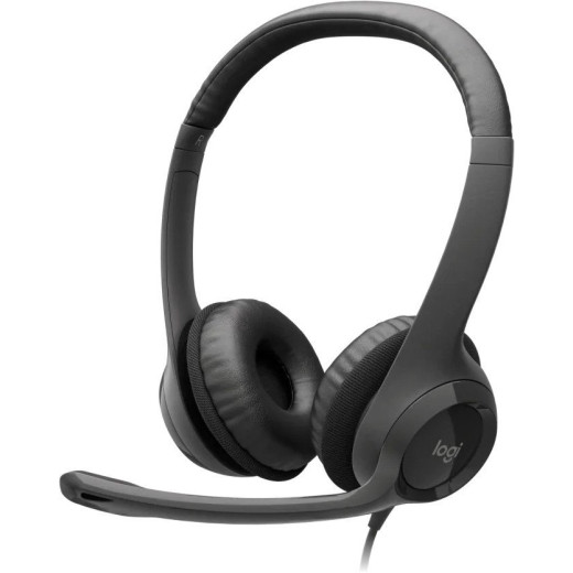 Наушники с микрофоном Logitech Stereo Headset H390, 2,4м, черный