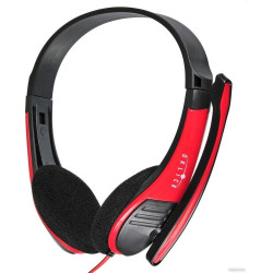 Наушники с микрофоном Oklick HS-M150 черный/красный 2м накладные оголовье (NO-003N)