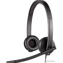 Наушники с микрофоном Logitech H570e Stereo черный 2.1м мониторы оголовье (981-000575)
