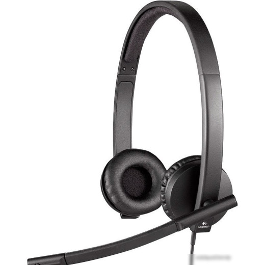 Наушники с микрофоном Logitech H570e Stereo черный 2.1м мониторы оголовье (981-000575)