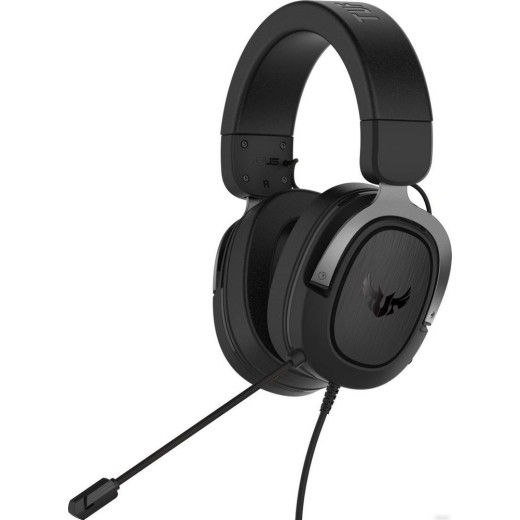 ASUS TUF Gaming H3 Игровые наушники чёрно-серые (7.1 виртуально, 50мм, неодимовые магниты, 32 Ом, 20~20000 Гц, микрофон, USB, PC, Mac, PS4, Nintendo Switch, Xbox One, 90YH028G-B1UA00)