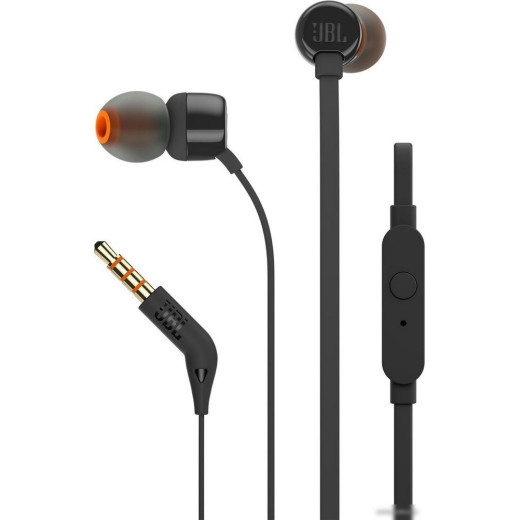 Гарнитура вкладыши JBL T110 BLK 1.2м черный проводные (в ушной раковине)