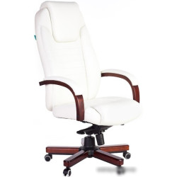 Кресло руководителя Бюрократ T-9923WALNUT/IVORY слоновая кость кожа крестовина дерево