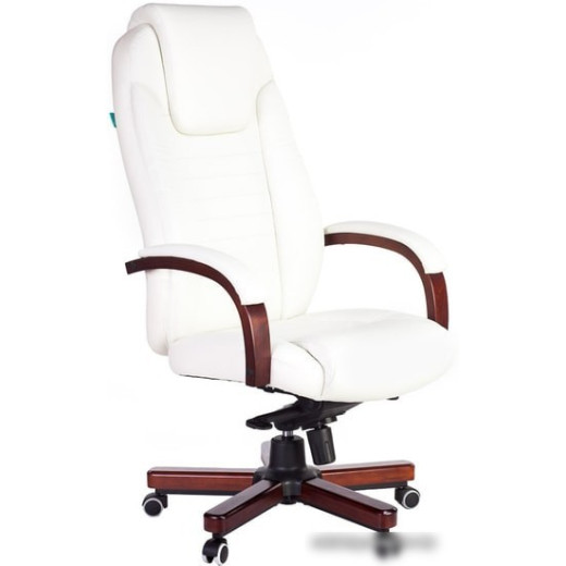 Кресло руководителя Бюрократ T-9923WALNUT/IVORY слоновая кость кожа крестовина дерево
