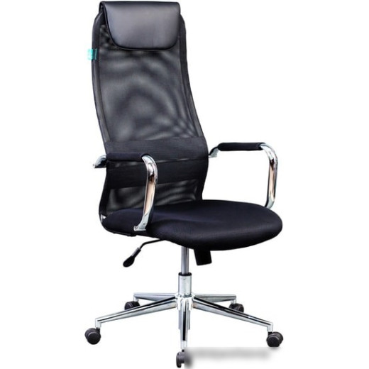 Кресло руководителя Бюрократ KB-9N/BLACK, СН, TW-01/TW-11 ткань черная/сетка черная