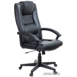 Кресло руководителя Бюрократ T-9906N/BLACK черный кожа