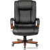 Кресло руководителя Бюрократ T-9925WALNUT/BLACK черный кожа крестовина дерево
