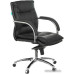 Кресло руководителя Бюрократ T-9927SL-LOW/BLACK низкая спинка черный кожа крестовина хром