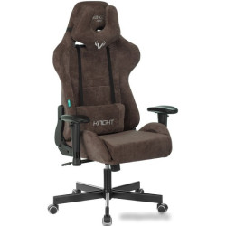 Кресло игровое Zombie VIKING KNIGHT Fabric темно-коричневый Light-10 с подголов. крестовина металл