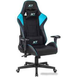 Кресло игровое A4Tech X7 GG-1100 черный/голубой текстиль/эко.кожа крестовина пластик