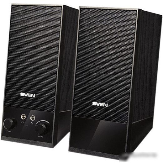 Колонки Sven SPS-604, 2*2W, деревянный корпус, питание от USB, черный