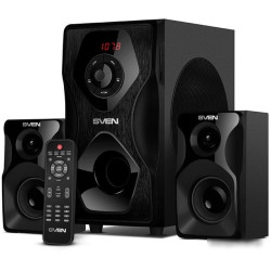 Колонки Sven MS-2055, 2*12,5W+Subwoofer 30W, Bluetooth, FM, LED-дисплей, пульт, USB, SD, черный
