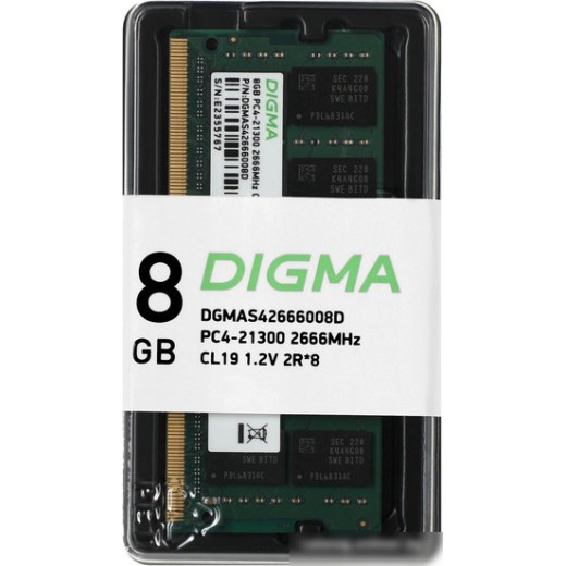 Оперативная память Digma 8ГБ DDR4 SODIMM 2666 МГц DGMAS42666008D