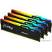 Оперативная память Kingston FURY Beast RGB 4x32ГБ DDR5 5600 МГц KF556C40BBAK4-128