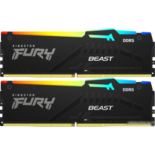 Оперативная память Kingston FURY Beast RGB 2x32ГБ DDR5 5600 МГц KF556C40BBAK2-64