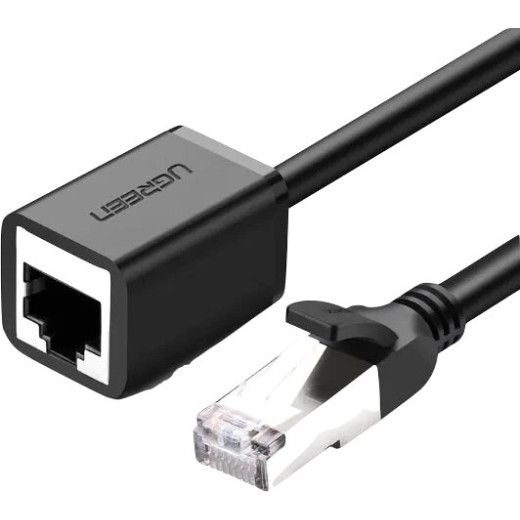 Удлинитель по витой паре Ugreen NW122 11279 RJ45 - RJ45 (1 м, черный)
