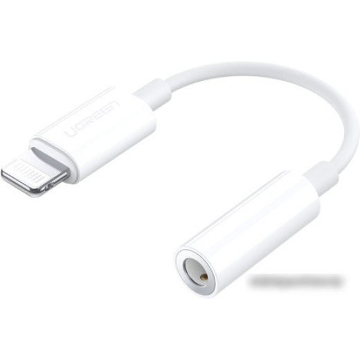 Адаптер Ugreen US212 30759 Lightning - 3.5 Jack (0.07 м, белый)