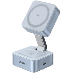 Беспроводное зарядное Ugreen MagFlow 2-in-1 W752 55960 (голубой)