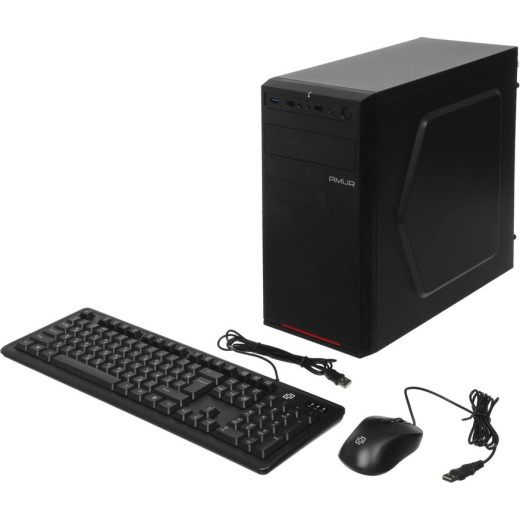 Компьютер Amur Нарвал B7I21 MT i3 12100 (3.3) 16Gb SSD512Gb UHDG 730 FreeDOS 2.5xGbitEth 400W мышь клавиатура черный (RUS) (2147008)