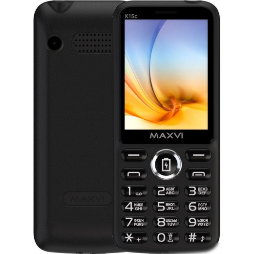 Кнопочный телефон Maxvi K15c (черный)