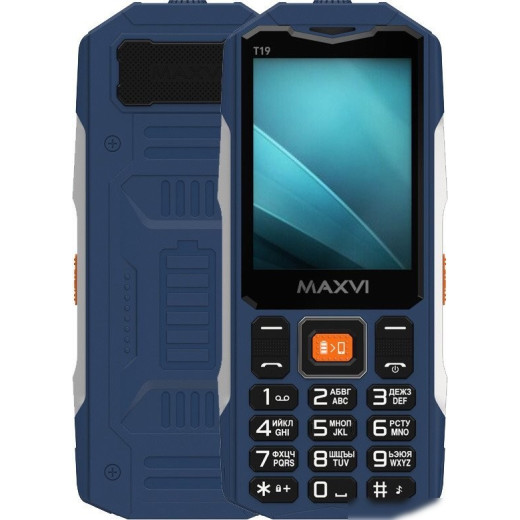 Кнопочный телефон Maxvi T19 (синий)