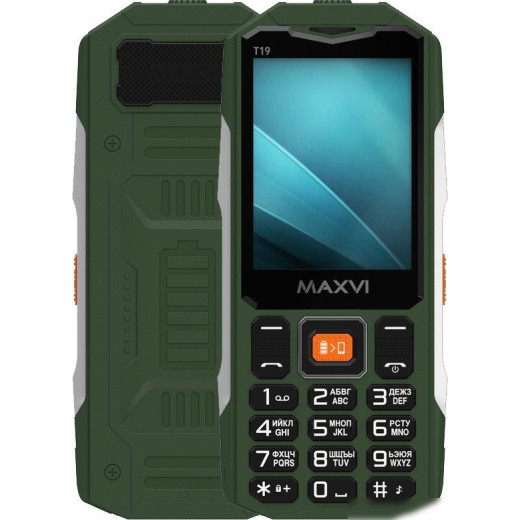 Кнопочный телефон Maxvi T19 (зеленый)