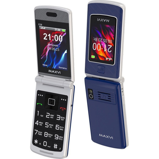 Кнопочный телефон Maxvi E28 (синий)