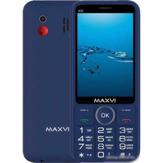 Кнопочный телефон Maxvi B35 (синий)