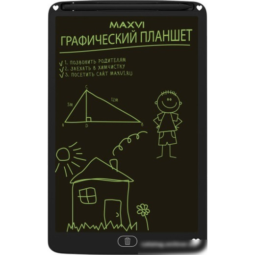 Планшет для рисования Maxvi MGT-03 12" (черный)