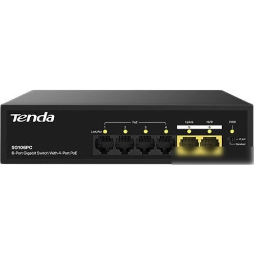 Неуправляемый коммутатор Tenda SG106PC