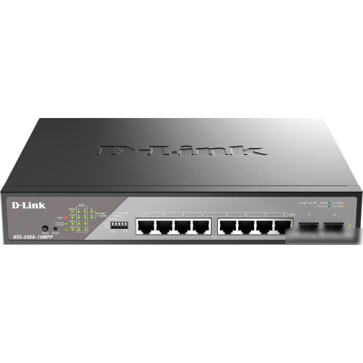 Управляемый коммутатор 2-го уровня D-Link DSS-200G-10MPP/A1A
