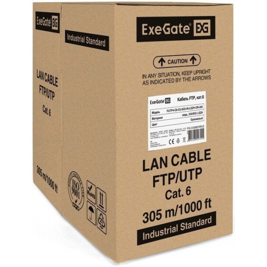 Кабель ExeGate FUTP4-C6-CU-S23-IN-LSZH-OR-305-FLUKE FTP