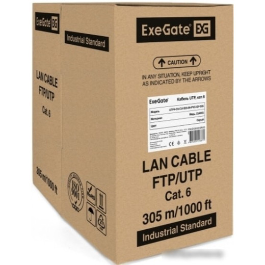 Кабель ExeGate UTP4-C6-CU-S23-IN-PVC-GY-305 UTP
