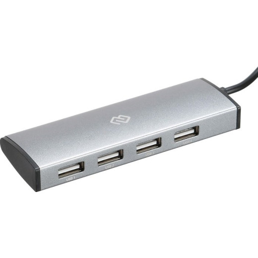 Разветвитель USB-C Digma HUB-4U2.0-UC-DS 4порт. серебристый