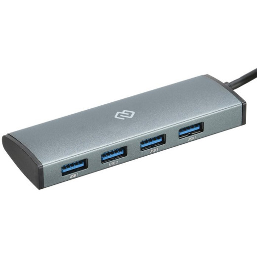 Разветвитель USB-C Digma HUB-4U3.0-UC-G 4порт. серый